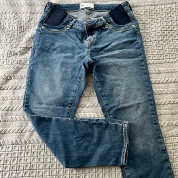 Gap Maternity Inset Panel Vintage Slim Jeans with Washwell - Picture 1 of 4